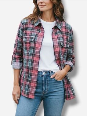 🌸Old Navy🌸 Women’s Long Sleeve Plaid Shirt Top Size Medium